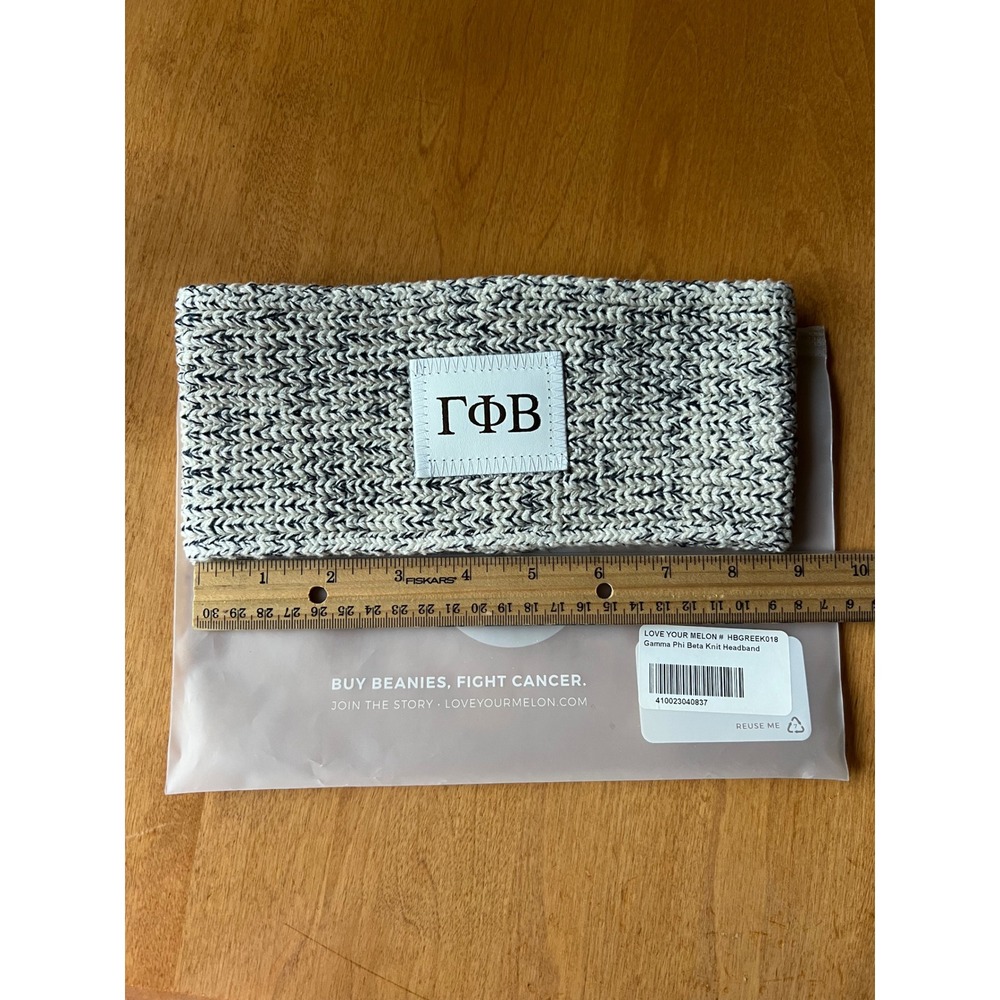 NWT Love Your Melon‎ Gamma Phi Beta Headband Knit Black White OSFM